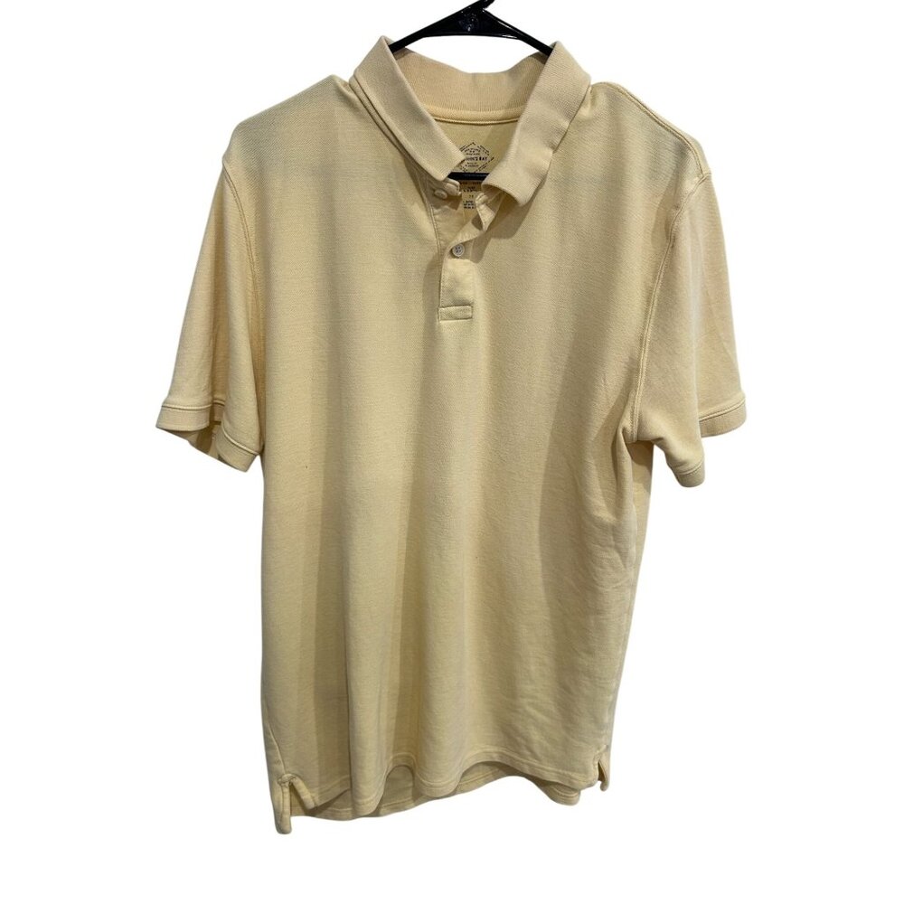 St. Johns Bay Mens Yellow Short Sleeve Polo Shirt Size Medium